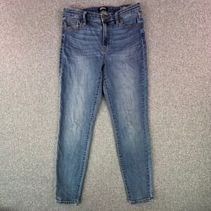 Buffalo Jeans Womens 6 Mollie High Rise Stretch Skinny Blue Whiskered Denim